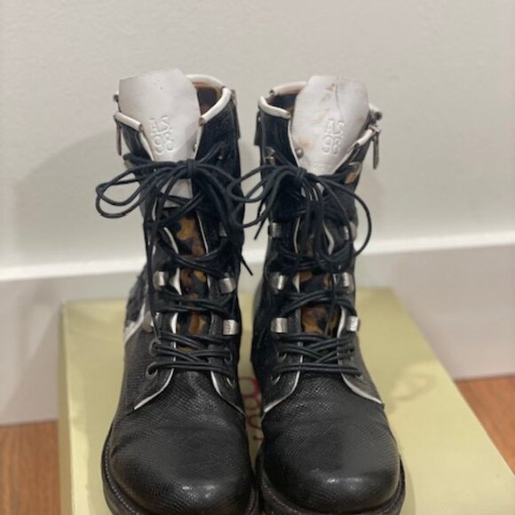 *SOLD* A.S.98 Black Snakeprint Combat Boots EU37 (US 6.5-7) - Picture 3 of 9